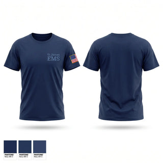 Old School Cotton Feel Shirt, St. James EMS, EMS/EMT, Teamtime, Team time, sublimation, custom sports apparel, team uniforms, spirit wear, spiritwear, sports uniforms, custom shirts, team store, custom team store, fundraiser sports, apparel fundraiser