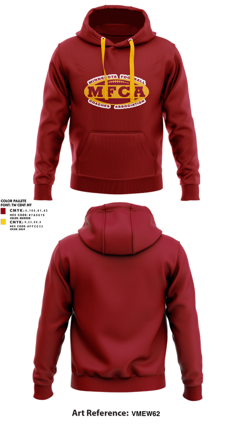 Hoodie, Minnesota Football Coaches Association, , Teamtime, Team time, sublimation, custom sports apparel, team uniforms, spirit wear, spiritwear, sports uniforms, custom shirts, team store, custom team store, fundraiser sports, apparel fundraiser