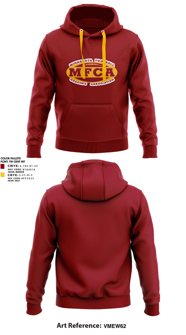 Hoodie, Minnesota Football Coaches Association, , Teamtime, Team time, sublimation, custom sports apparel, team uniforms, spirit wear, spiritwear, sports uniforms, custom shirts, team store, custom team store, fundraiser sports, apparel fundraiser