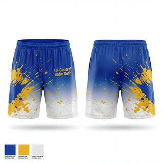 Athletic Shorts With Pockets, Tri-Central Babe Ruth, Baseball, Teamtime, Team time, sublimation, custom sports apparel, team uniforms, spirit wear, spiritwear, sports uniforms, custom shirts, team store, custom team store, fundraiser sports, apparel fundraiser
