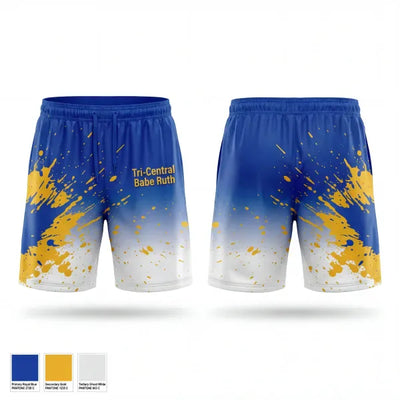 Tri-Central Babe Ruth 11677374 Athletic Shorts With Pockets - 1