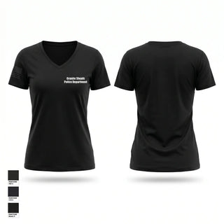 Womens Short Sleeve Vneck Shirt, Granite Shoals Police Department, Police, Teamtime, Team time, sublimation, custom sports apparel, team uniforms, spirit wear, spiritwear, sports uniforms, custom shirts, team store, custom team store, fundraiser sports, apparel fundraiser