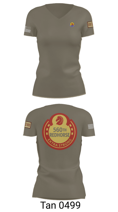 560th Redhorse Unit 43549441 Women's Short Sleeve V-neck Shirt - 68