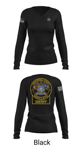 Womens Long Sleeve Vneck Shirt, Chesterfield County Sheriff’s Office, Police, Teamtime, Team time, sublimation, custom sports apparel, team uniforms, spirit wear, spiritwear, sports uniforms, custom shirts, team store, custom team store, fundraiser sports, apparel fundraiser