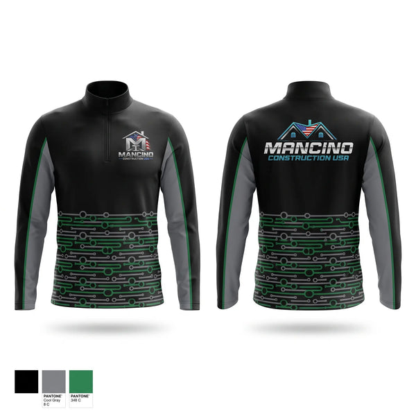 Quarter Zip Jacket, Mancino construction USA, , Teamtime, Team time, sublimation, custom sports apparel, team uniforms, spirit wear, spiritwear, sports uniforms, custom shirts, team store, custom team store, fundraiser sports, apparel fundraiser