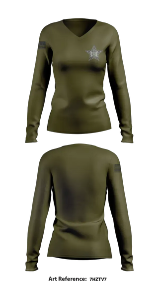 Womens Long Sleeve Vneck Shirt, Walker county sheriffs office, Police, Teamtime, Team time, sublimation, custom sports apparel, team uniforms, spirit wear, spiritwear, sports uniforms, custom shirts, team store, custom team store, fundraiser sports, apparel fundraiser