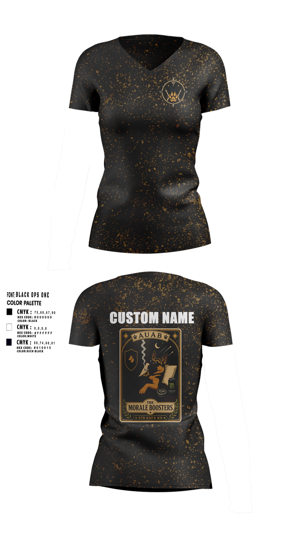 Womens Short Sleeve Vneck Shirt, 633 SFS K9, Air Force, Teamtime, Team time, sublimation, custom sports apparel, team uniforms, spirit wear, spiritwear, sports uniforms, custom shirts, team store, custom team store, fundraiser sports, apparel fundraiser