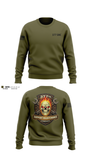 Crew Neck Sweatshirt, 377 Support Maintenance Company, Army, Teamtime, Team time, sublimation, custom sports apparel, team uniforms, spirit wear, spiritwear, sports uniforms, custom shirts, team store, custom team store, fundraiser sports, apparel fundraiser