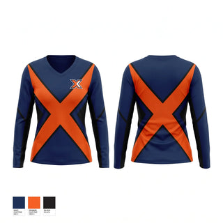 Womens Long Sleeve Vneck Shirt, NM EXTREME, Baseball, Teamtime, Team time, sublimation, custom sports apparel, team uniforms, spirit wear, spiritwear, sports uniforms, custom shirts, team store, custom team store, fundraiser sports, apparel fundraiser