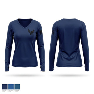 Womens Long Sleeve Vneck Shirt, BRICK TOWNSHIP EMS-RESCUE SPECIAL OPERATIONS, EMS/EMT, Teamtime, Team time, sublimation, custom sports apparel, team uniforms, spirit wear, spiritwear, sports uniforms, custom shirts, team store, custom team store, fundraiser sports, apparel fundraiser