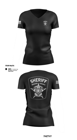 Womens Short Sleeve Vneck Shirt, Brazos county sheriffs office, Police, Teamtime, Team time, sublimation, custom sports apparel, team uniforms, spirit wear, spiritwear, sports uniforms, custom shirts, team store, custom team store, fundraiser sports, apparel fundraiser