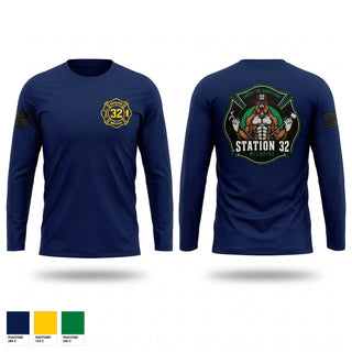 Long Sleeve Performance Shirt, Engine 32, Fire Department, Teamtime, Team time, sublimation, custom sports apparel, team uniforms, spirit wear, spiritwear, sports uniforms, custom shirts, team store, custom team store, fundraiser sports, apparel fundraiser