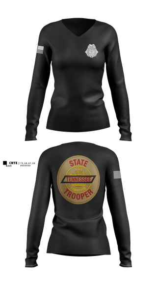 Womens Long Sleeve Vneck Shirt, THP motor carrier unit, Police, Teamtime, Team time, sublimation, custom sports apparel, team uniforms, spirit wear, spiritwear, sports uniforms, custom shirts, team store, custom team store, fundraiser sports, apparel fundraiser