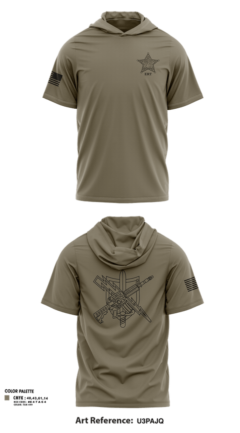 Short Sleeve Performance Shirt with hood, Emergency Response Team, Police, Teamtime, Team time, sublimation, custom sports apparel, team uniforms, spirit wear, spiritwear, sports uniforms, custom shirts, team store, custom team store, fundraiser sports, apparel fundraiser