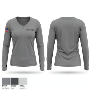 Womens Long Sleeve Vneck Shirt, CONSTABLES, Police, Teamtime, Team time, sublimation, custom sports apparel, team uniforms, spirit wear, spiritwear, sports uniforms, custom shirts, team store, custom team store, fundraiser sports, apparel fundraiser