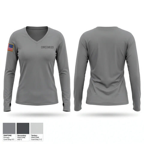 Womens Long Sleeve Vneck Shirt, CONSTABLES, Police, Teamtime, Team time, sublimation, custom sports apparel, team uniforms, spirit wear, spiritwear, sports uniforms, custom shirts, team store, custom team store, fundraiser sports, apparel fundraiser