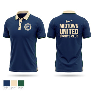 Short Sleeve Performance Polo, Midtown United Sports Club, Men's Soccer, Teamtime, Team time, sublimation, custom sports apparel, team uniforms, spirit wear, spiritwear, sports uniforms, custom shirts, team store, custom team store, fundraiser sports, apparel fundraiser