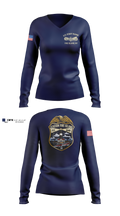 Station Fire island NY 60695571 Women's Long Sleeve V-neck Shirt - 100