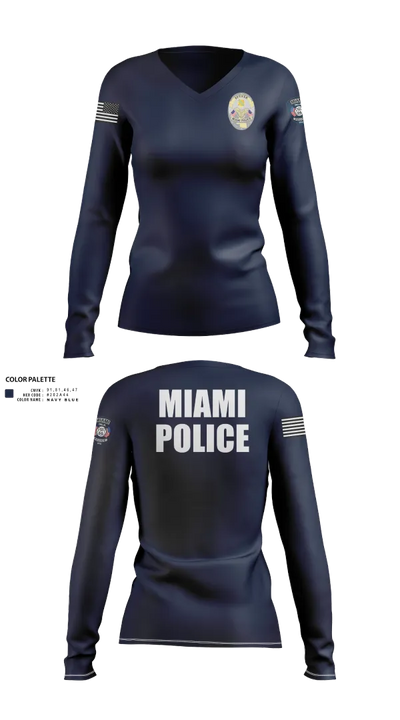 MPD Patrol 83314976 Women's Long Sleeve V-neck Shirt - 33