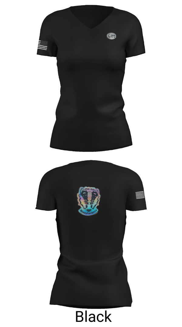 Womens Short Sleeve Vneck Shirt, 2nd plt Aco 1-16 INF, Army, Teamtime, Team time, sublimation, custom sports apparel, team uniforms, spirit wear, spiritwear, sports uniforms, custom shirts, team store, custom team store, fundraiser sports, apparel fundraiser