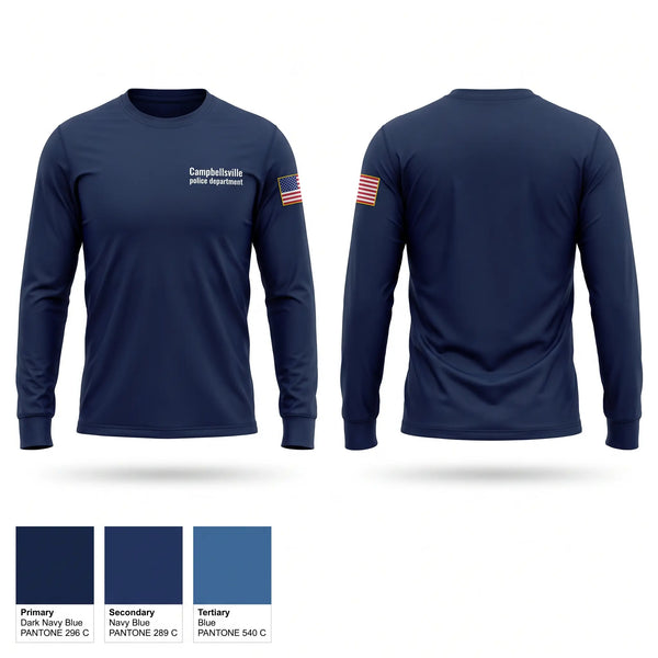 Long Sleeve Performance Shirt, Campbellsville police department, Police, Teamtime, Team time, sublimation, custom sports apparel, team uniforms, spirit wear, spiritwear, sports uniforms, custom shirts, team store, custom team store, fundraiser sports, apparel fundraiser