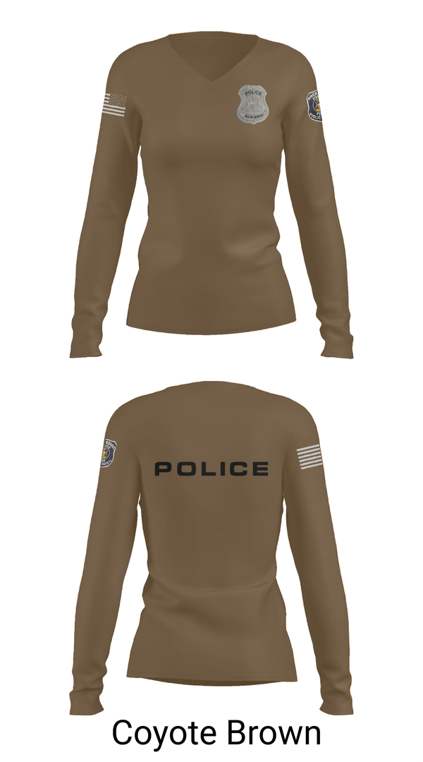 Womens Long Sleeve Vneck Shirt, RRPD, Police, Teamtime, Team time, sublimation, custom sports apparel, team uniforms, spirit wear, spiritwear, sports uniforms, custom shirts, team store, custom team store, fundraiser sports, apparel fundraiser