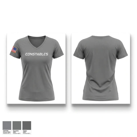 Womens Short Sleeve Vneck Shirt, CONSTABLES, Police, Teamtime, Team time, sublimation, custom sports apparel, team uniforms, spirit wear, spiritwear, sports uniforms, custom shirts, team store, custom team store, fundraiser sports, apparel fundraiser