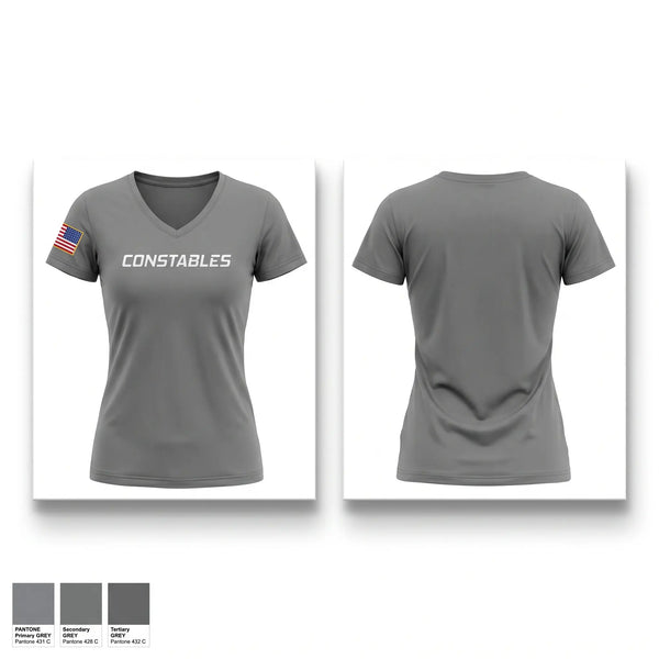 Womens Short Sleeve Vneck Shirt, CONSTABLES, Police, Teamtime, Team time, sublimation, custom sports apparel, team uniforms, spirit wear, spiritwear, sports uniforms, custom shirts, team store, custom team store, fundraiser sports, apparel fundraiser