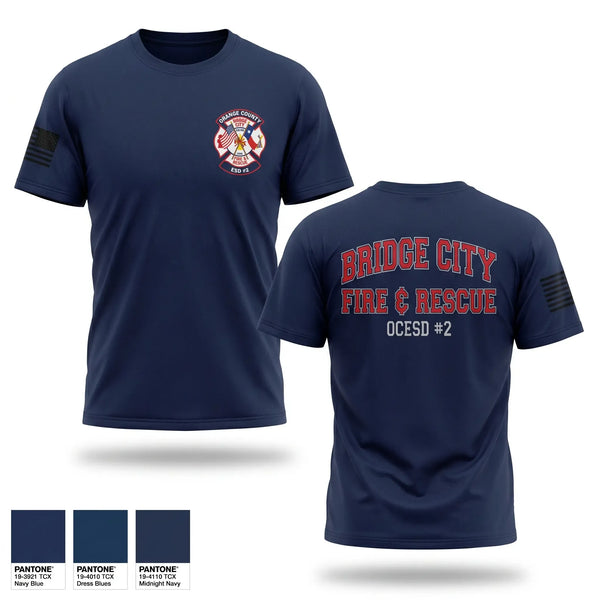 Old School Cotton Feel Shirt, Bridge City Fire Department, Fire Department, Teamtime, Team time, sublimation, custom sports apparel, team uniforms, spirit wear, spiritwear, sports uniforms, custom shirts, team store, custom team store, fundraiser sports, apparel fundraiser