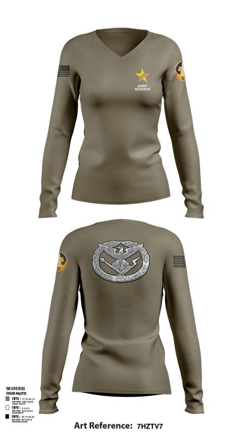 Womens Long Sleeve Vneck Shirt, ARCC, Army, Teamtime, Team time, sublimation, custom sports apparel, team uniforms, spirit wear, spiritwear, sports uniforms, custom shirts, team store, custom team store, fundraiser sports, apparel fundraiser