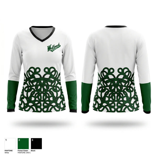 Womens Long Sleeve Vneck Shirt, Wolfpack, Softball, Teamtime, Team time, sublimation, custom sports apparel, team uniforms, spirit wear, spiritwear, sports uniforms, custom shirts, team store, custom team store, fundraiser sports, apparel fundraiser