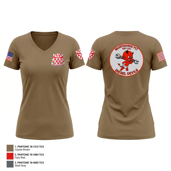 Womens Short Sleeve Vneck Shirt, 919TH CEC, Army, Teamtime, Team time, sublimation, custom sports apparel, team uniforms, spirit wear, spiritwear, sports uniforms, custom shirts, team store, custom team store, fundraiser sports, apparel fundraiser