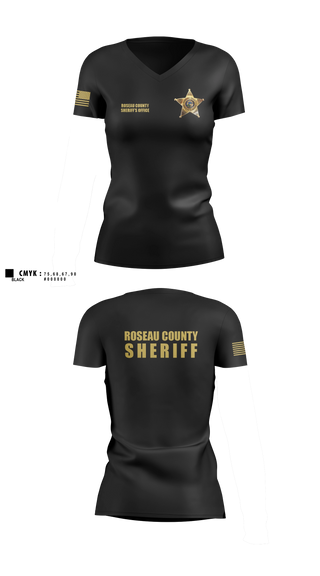 Womens Short Sleeve Vneck Shirt, Roseau County Sheriff’s Office, Police, Teamtime, Team time, sublimation, custom sports apparel, team uniforms, spirit wear, spiritwear, sports uniforms, custom shirts, team store, custom team store, fundraiser sports, apparel fundraiser