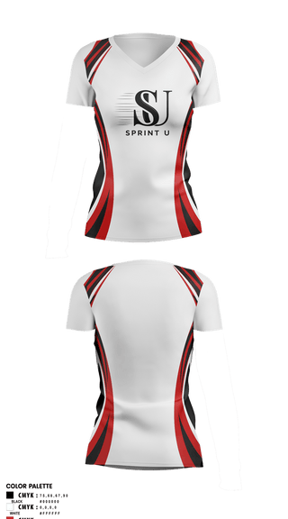 Womens Short Sleeve Vneck Shirt, Sprint U, Track & Field, Teamtime, Team time, sublimation, custom sports apparel, team uniforms, spirit wear, spiritwear, sports uniforms, custom shirts, team store, custom team store, fundraiser sports, apparel fundraiser