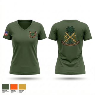 Womens Short Sleeve Vneck Shirt, Lowcountry Leadership Battalion, Army, Teamtime, Team time, sublimation, custom sports apparel, team uniforms, spirit wear, spiritwear, sports uniforms, custom shirts, team store, custom team store, fundraiser sports, apparel fundraiser