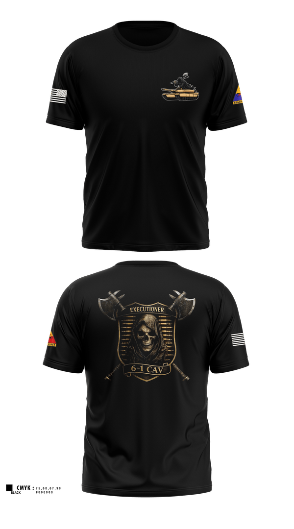 Old School Cotton Feel Shirt, E Trp, 6-1 CAV, Army, Teamtime, Team time, sublimation, custom sports apparel, team uniforms, spirit wear, spiritwear, sports uniforms, custom shirts, team store, custom team store, fundraiser sports, apparel fundraiser