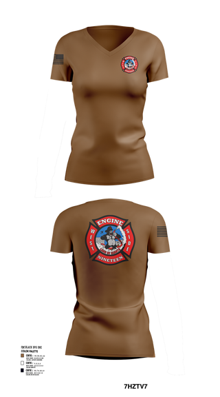 Womens Short Sleeve Vneck Shirt, Station 19, Fire Department, Teamtime, Team time, sublimation, custom sports apparel, team uniforms, spirit wear, spiritwear, sports uniforms, custom shirts, team store, custom team store, fundraiser sports, apparel fundraiser