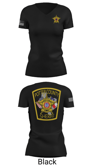 Womens Short Sleeve Vneck Shirt, Potter County Sheriff's Office, Police, Teamtime, Team time, sublimation, custom sports apparel, team uniforms, spirit wear, spiritwear, sports uniforms, custom shirts, team store, custom team store, fundraiser sports, apparel fundraiser