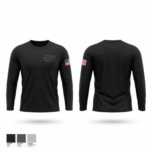 Long Sleeve Performance Shirt, Washburn Volunteer Fire Department, Fire Department, Teamtime, Team time, sublimation, custom sports apparel, team uniforms, spirit wear, spiritwear, sports uniforms, custom shirts, team store, custom team store, fundraiser sports, apparel fundraiser