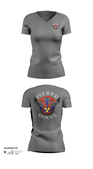 Womens Short Sleeve Vneck Shirt, Pierre Rescue, , Teamtime, Team time, sublimation, custom sports apparel, team uniforms, spirit wear, spiritwear, sports uniforms, custom shirts, team store, custom team store, fundraiser sports, apparel fundraiser