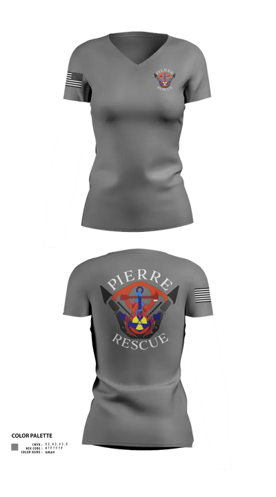 Pierre Rescue 96515631 Women's Short Sleeve V-neck Shirt - 105