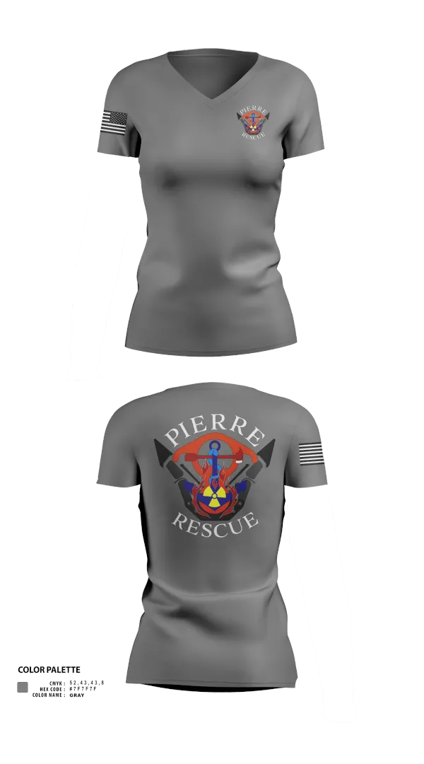Womens Short Sleeve Vneck Shirt, Pierre Rescue, , Teamtime, Team time, sublimation, custom sports apparel, team uniforms, spirit wear, spiritwear, sports uniforms, custom shirts, team store, custom team store, fundraiser sports, apparel fundraiser
