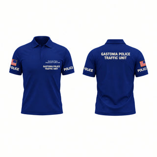 Short Sleeve Performance Polo, Gastonia Police Department Traffic Unit, Police, Teamtime, Team time, sublimation, custom sports apparel, team uniforms, spirit wear, spiritwear, sports uniforms, custom shirts, team store, custom team store, fundraiser sports, apparel fundraiser