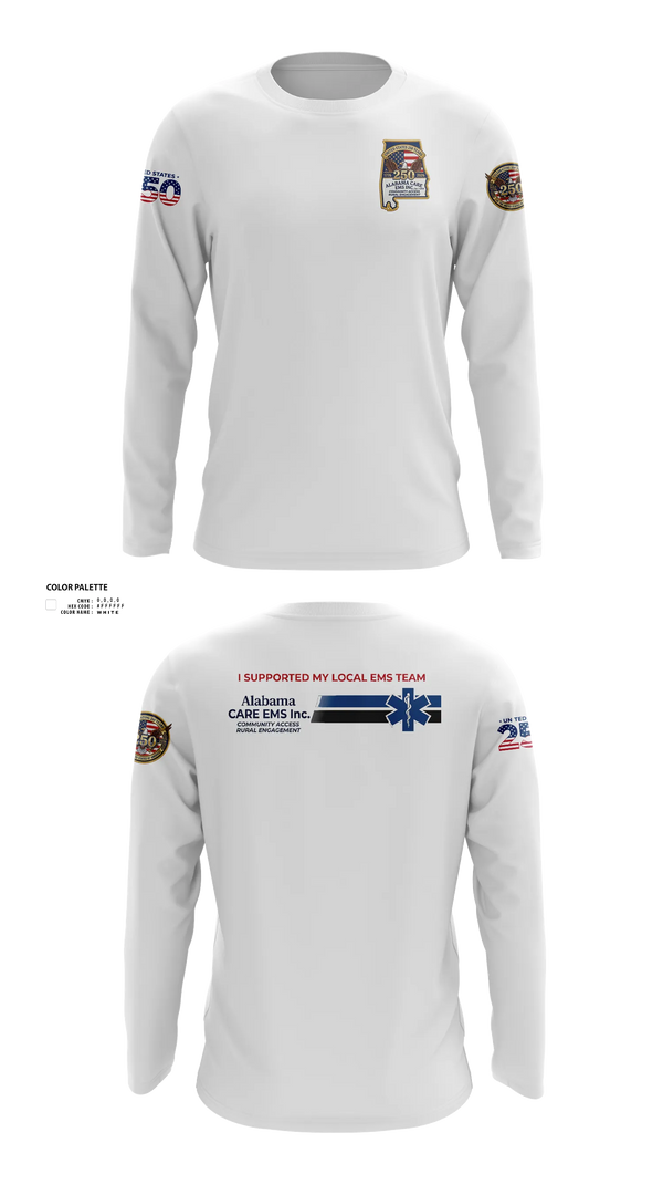 Long Sleeve Performance Shirt, Alabama CARE EMS Inc., EMS/EMT, Teamtime, Team time, sublimation, custom sports apparel, team uniforms, spirit wear, spiritwear, sports uniforms, custom shirts, team store, custom team store, fundraiser sports, apparel fundraiser