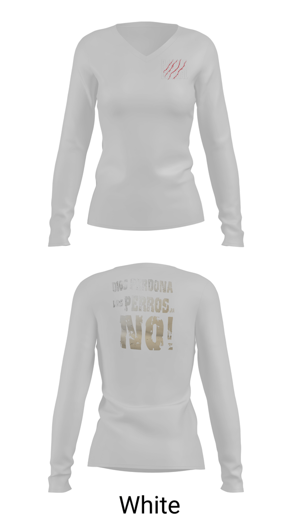 Womens Long Sleeve Vneck Shirt, PERROS DEL MAL, Men's Soccer, Teamtime, Team time, sublimation, custom sports apparel, team uniforms, spirit wear, spiritwear, sports uniforms, custom shirts, team store, custom team store, fundraiser sports, apparel fundraiser
