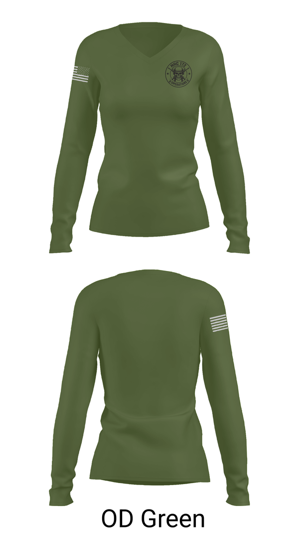 Womens Long Sleeve Vneck Shirt, HHC 172, Army, Teamtime, Team time, sublimation, custom sports apparel, team uniforms, spirit wear, spiritwear, sports uniforms, custom shirts, team store, custom team store, fundraiser sports, apparel fundraiser