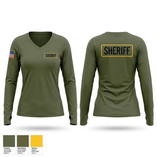 Womens Long Sleeve Vneck Shirt, Columbiana county sheriff, Police, Teamtime, Team time, sublimation, custom sports apparel, team uniforms, spirit wear, spiritwear, sports uniforms, custom shirts, team store, custom team store, fundraiser sports, apparel fundraiser
