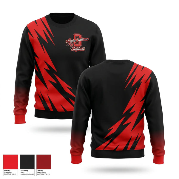 Crew Neck Sweatshirt, Sissonville Lady Indians, Softball, Teamtime, Team time, sublimation, custom sports apparel, team uniforms, spirit wear, spiritwear, sports uniforms, custom shirts, team store, custom team store, fundraiser sports, apparel fundraiser