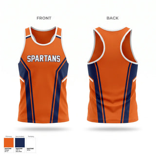Mens Track Singlet, Spartans, Cross Country, Teamtime, Team time, sublimation, custom sports apparel, team uniforms, spirit wear, spiritwear, sports uniforms, custom shirts, team store, custom team store, fundraiser sports, apparel fundraiser