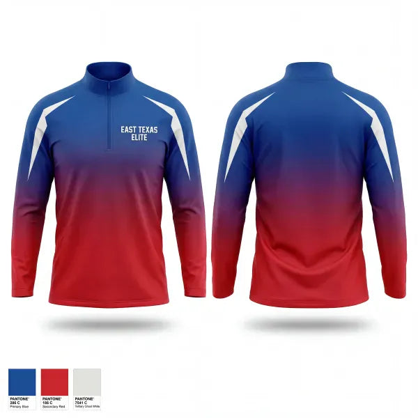 Quarter Zip Jacket, East Texas Elite, Women's Basketball, Teamtime, Team time, sublimation, custom sports apparel, team uniforms, spirit wear, spiritwear, sports uniforms, custom shirts, team store, custom team store, fundraiser sports, apparel fundraiser